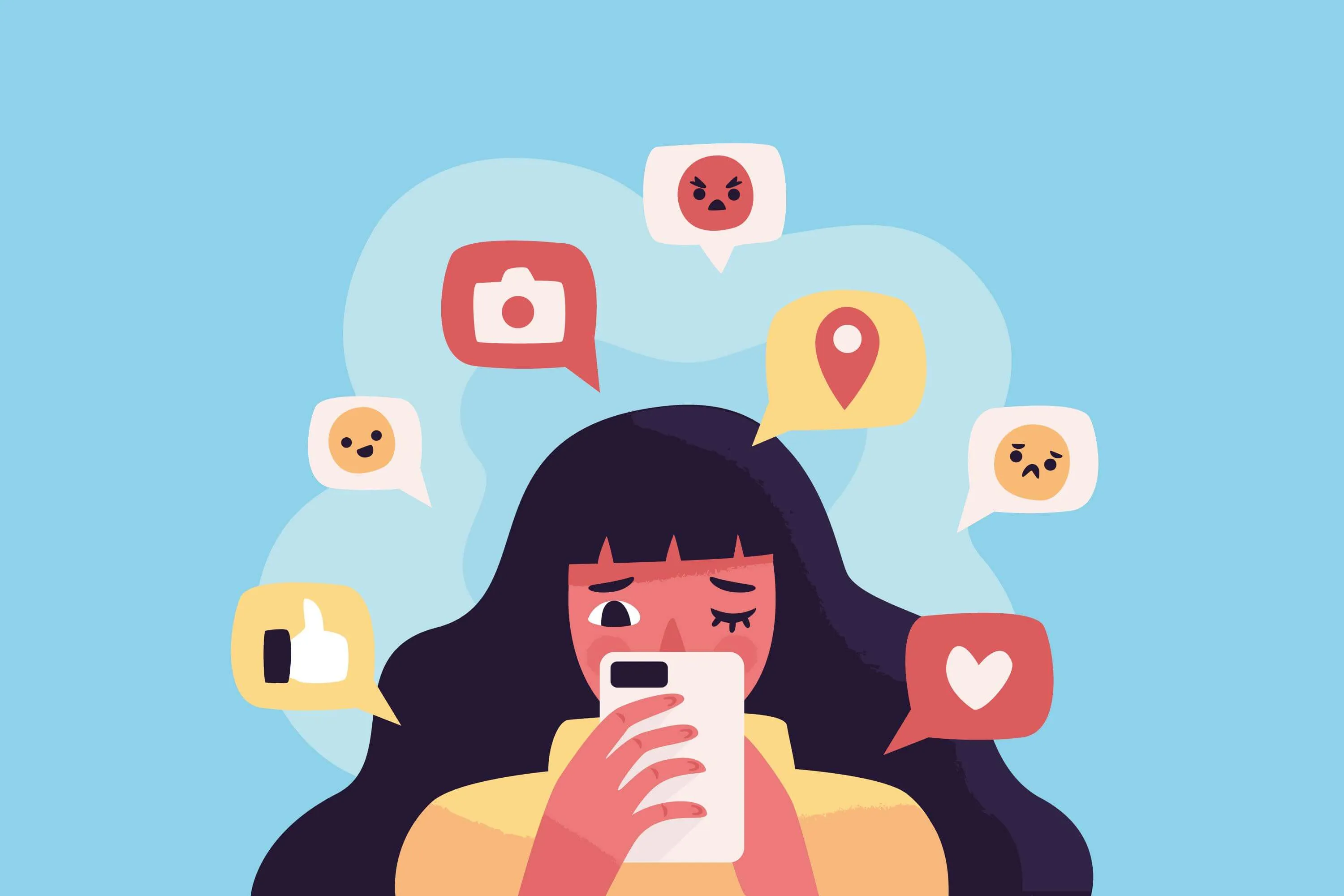 A girl looking anxious from information overload